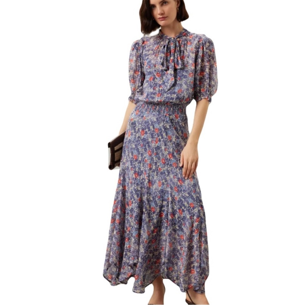 Polo by Ralph Lauren Floral Maxi Dress in Blue and Red